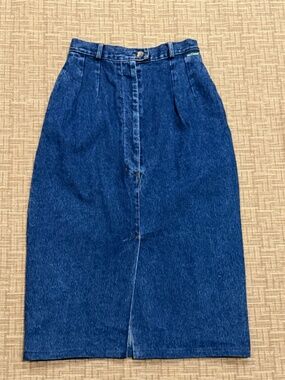 Harve Benard Denim Long Skirt Vintage 90s Retro Maxi Pencil Skirt Cotton, sz. 8